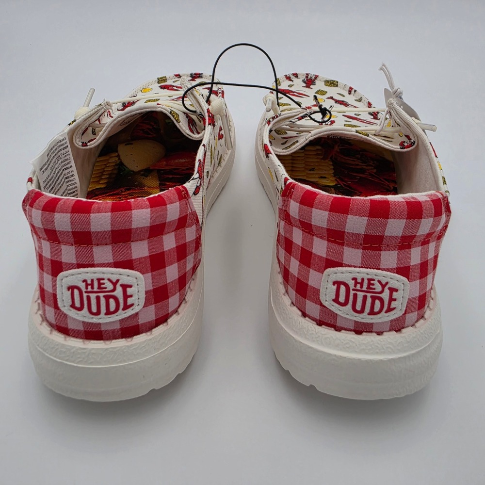 Hey Dude Wendy Crawfish Boil White Multi Canvas Slip On Shoes Womens W7, NWOB - Picture 6 of 8